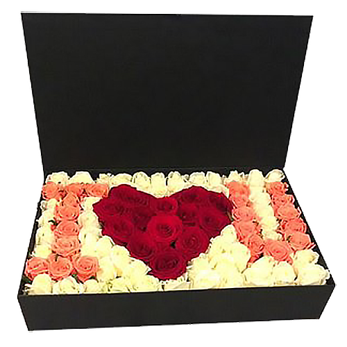 Фото товара 101 роза в коробке "I love you" в Черкассах