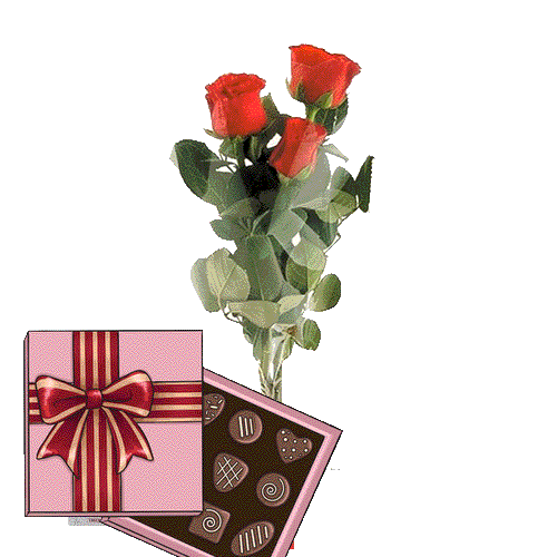 Фото товара 3 красные розы с конфетами в Черкассах