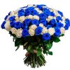 Фото товара 101 белая и синяя роза (крашеная) в Черкассах