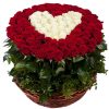 Фото товара 101 роза сердце в корзине в Черкассах