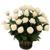 Фото товара 35 белых роз в корзине в Черкассах