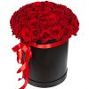 Фото товара 51 роза красная в шляпной коробке в Черкассах
