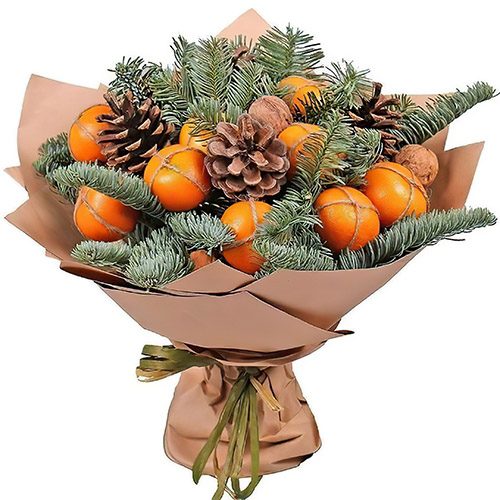 Фото товара Новогодний букет с мандаринами в Черкассах