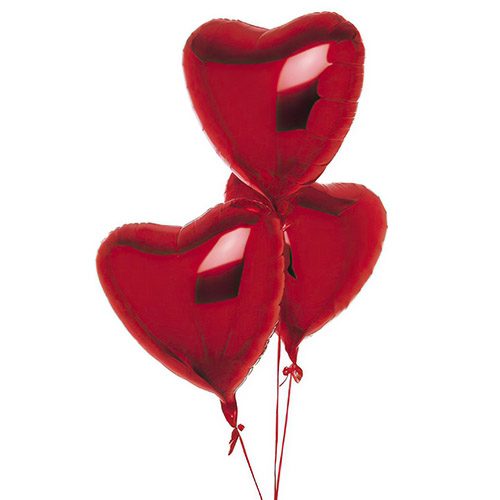Фото товара 3 фольгированных шарика в форме сердца в Черкассах