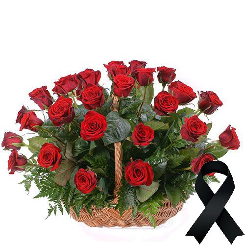 Фото товара 36 красных роз в корзине в Черкассах
