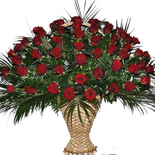 Фото товара Корзина 100 роз в папоротнике в Черкассах