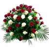 Фото товара 100 красно-белых роз в корзине в Черкассах