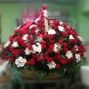 Фото товара 100 алых роз "Пламя" в корзине в Черкассах