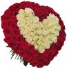 Фото товара Сердце 101 роза белая, красная в Черкассах