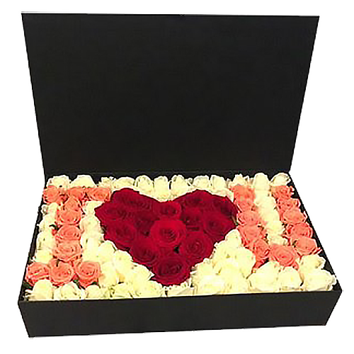 Фото товара 101 троянда в коробці "I love you" в Черкассах