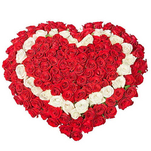 Фото товара 101 троянда серцем - три шари в Черкассах