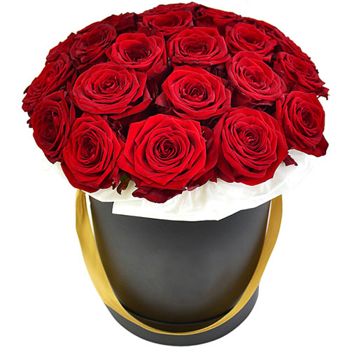 Фото товара 21 червона троянда в коробці в Черкассах