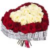 Фото товара Серце 101 троянда - червона і біла в Черкассах