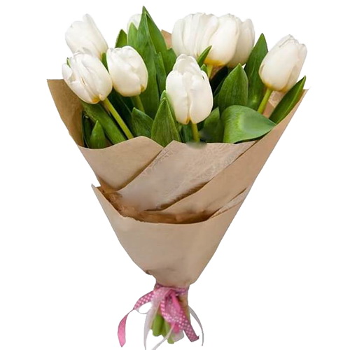 Фото товара 11 білих тюльпанів в Черкассах