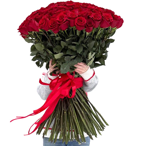 Фото товара 101 роза "Фридом" метровая в Черкассах